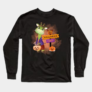 Halloween for Kids Candy Pumpkin Dinosaur Skull Spider Cute Cat Spooky Season Party Halloween For Babies Long Sleeve T-Shirt